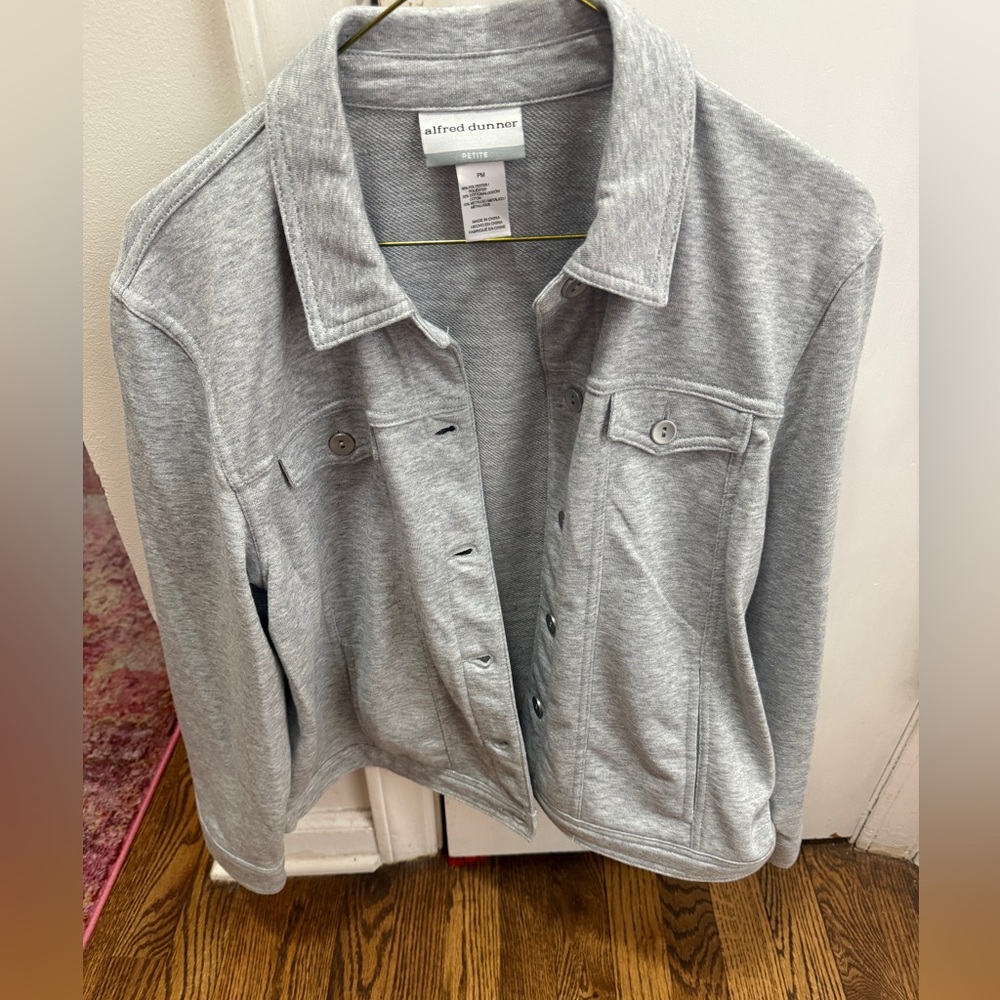 Grey metallic Jean jacket. - NWOT